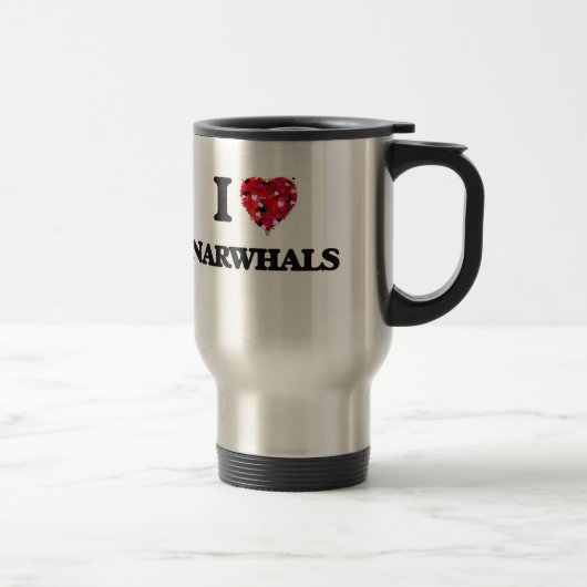 I Liebe Narwhals Reisebecher (Rechts)