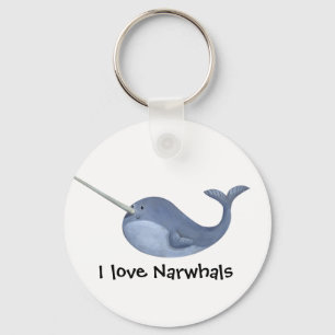 I Liebe Narwhals Schlüsselanhänger