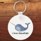 I Liebe Narwhals Schlüsselanhänger (Vorderseite)