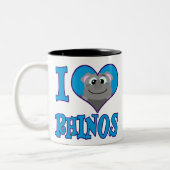 I Liebe Nashörner Zweifarbige Tasse (Links)