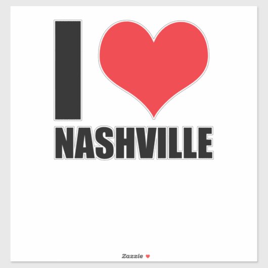 I Liebe Nashville Aufkleber (Blatt)