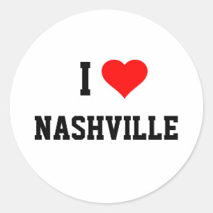 I Liebe Nashville Runder Aufkleber
