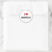 I Liebe Nashville Runder Aufkleber (Tasche)