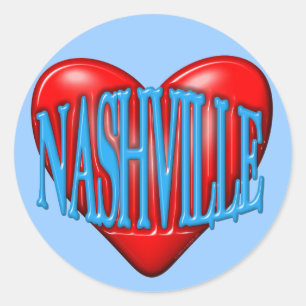 I Liebe Nashville Runder Aufkleber