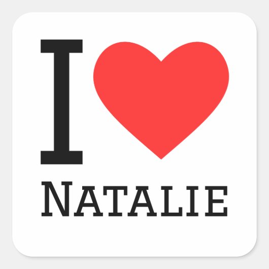 I Liebe Natalie Quadratischer Aufkleber (Vorderseite)