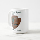 I Liebe National Parks Centennial Art Print Kaffeetasse (Vorderseite Links)