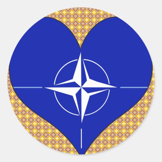 I Liebe Nato Runder Aufkleber (Vorderseite)