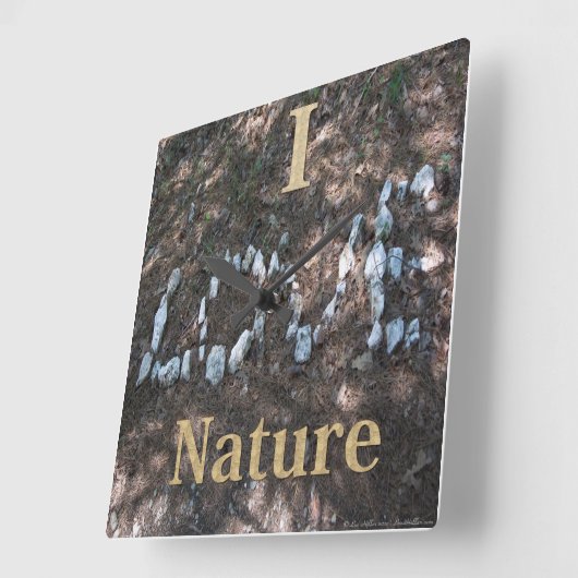 I Liebe Natureinstellung Quadratische Wanduhr (Winkel)