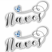 I Liebe Naxos, griechische Flagge Aufkleber (Vorderseite)