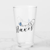 I Liebe Naxos, griechische Flagge Glas (Rückseite)