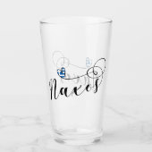I Liebe Naxos, griechische Flagge Glas (Vorderseite)