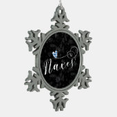 I Liebe Naxos, griechische Flagge Schneeflocken Zinn-Ornament (Links)