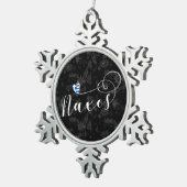 I Liebe Naxos, griechische Flagge Schneeflocken Zinn-Ornament (Rechts)