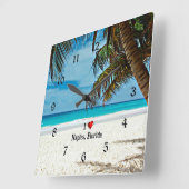 I Liebe Neapel, Florida Quadratische Wanduhr (Winkel)