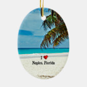 I Liebe Neapel, Florida, tropische Landschaft Keramik Ornament (Hinten)