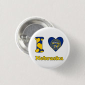 I Liebe Nebraska Button (Vorne & Hinten)