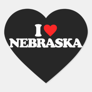 I LIEBE NEBRASKA Herz-Aufkleber
