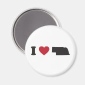 I Liebe Nebraska Magnet (Vorderseite/Rückseite)