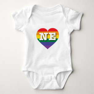 I Liebe Nebraska Rainbow Heart Baby Strampler