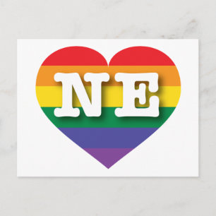 I Liebe Nebraska Rainbow Heart Postkarte