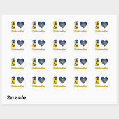 I Liebe Nebraska Runder Aufkleber (Blatt)