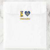 I Liebe Nebraska Runder Aufkleber (Tasche)