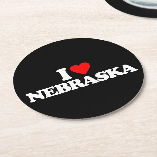 I LIEBE NEBRASKA RUNDER PAPPUNTERSETZER (Angewinkelt)