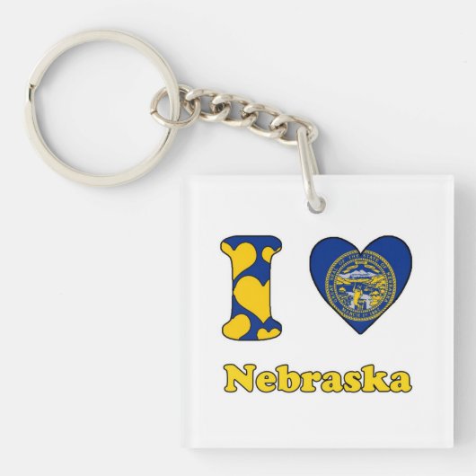 I Liebe Nebraska Schlüsselanhänger (Vorderseite)