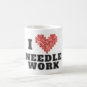 I Liebe Needlework Cross Stitch Kaffeetasse
