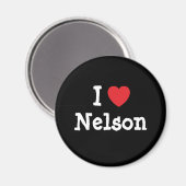 I Liebe Nelson Herz Brauch personalisiert Magnet (Vorderseite/Rückseite)