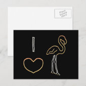 I Liebe Neon Flamingos Postcard Postkarte (Vorne/Hinten)