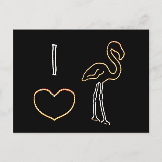 I Liebe Neon Flamingos Postcard Postkarte (Vorderseite)