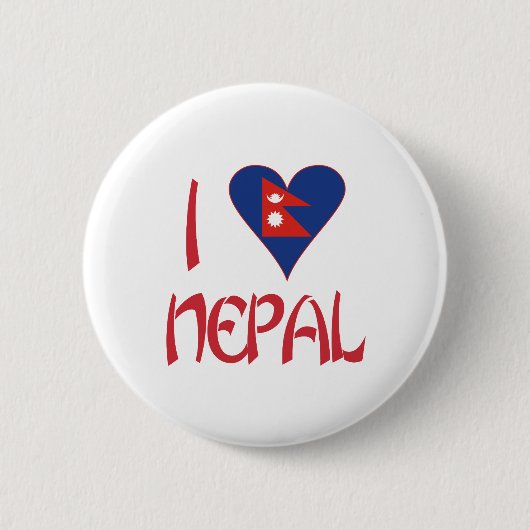 I Liebe Nepal Button (Vorderseite)