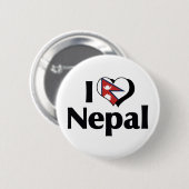 I Liebe Nepal-Flagge Button (Vorne & Hinten)