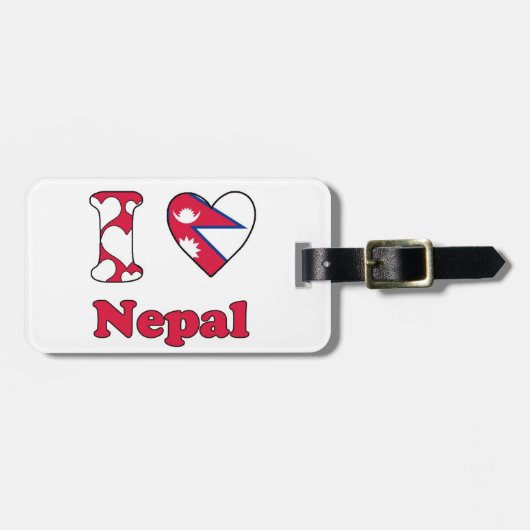 I Liebe Nepal Gepäckanhänger (Vorderseite horizontal)