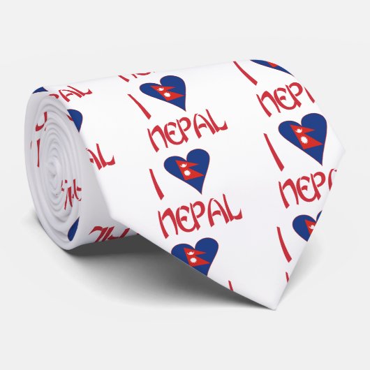 I Liebe Nepal Krawatte (Gerollt)