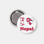 I Liebe Nepal Magnet (Vorderseite/Rückseite)