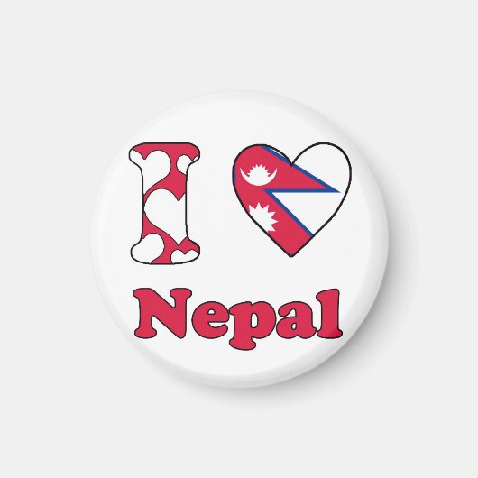 I Liebe Nepal Magnet (Vorne)