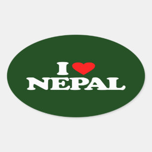 I LIEBE NEPAL OVALER AUFKLEBER