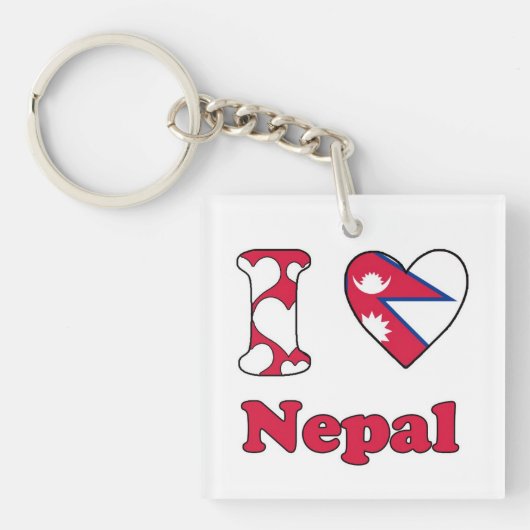 I Liebe Nepal Schlüsselanhänger (Vorderseite)