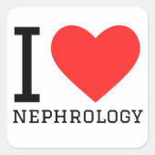 I Liebe Nephrologie Quadratischer Aufkleber (Vorderseite)