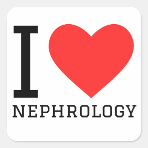I Liebe Nephrologie Quadratischer Aufkleber