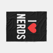 I Liebe Nerd Funny Geeky Graphic Heart Nerd Fleecedecke (Vorderseite (Horizontal))