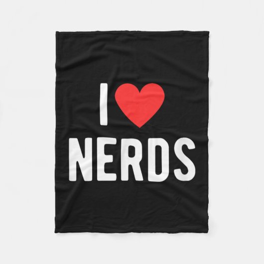 I Liebe Nerd Funny Geeky Graphic Heart Nerd Fleecedecke (Vorderseite)
