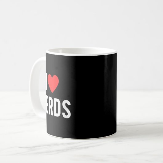 I Liebe Nerd Funny Geeky Graphic Heart Nerd Kaffeetasse (Vorderseite Links)