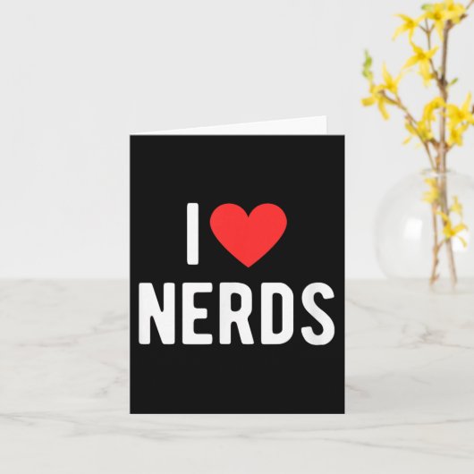 I Liebe Nerd Funny Geeky Graphic Heart Nerd Karte (Gelbe Blume)
