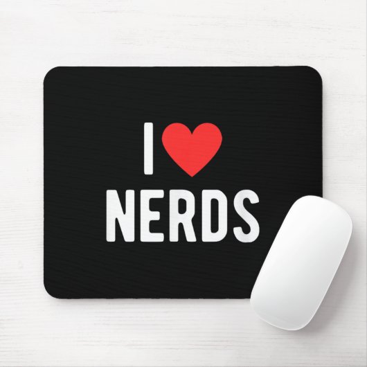 I Liebe Nerd Funny Geeky Graphic Heart Nerd Mousepad (Mit Mouse)