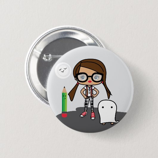 I Liebe-Nerd-Knopf Button (Vorne & Hinten)