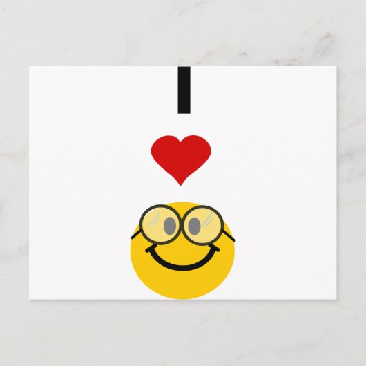I LIEBE NERD POSTKARTE (Vorderseite)