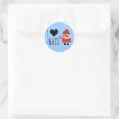 I LIEBE NERD RUNDER AUFKLEBER (Tasche)